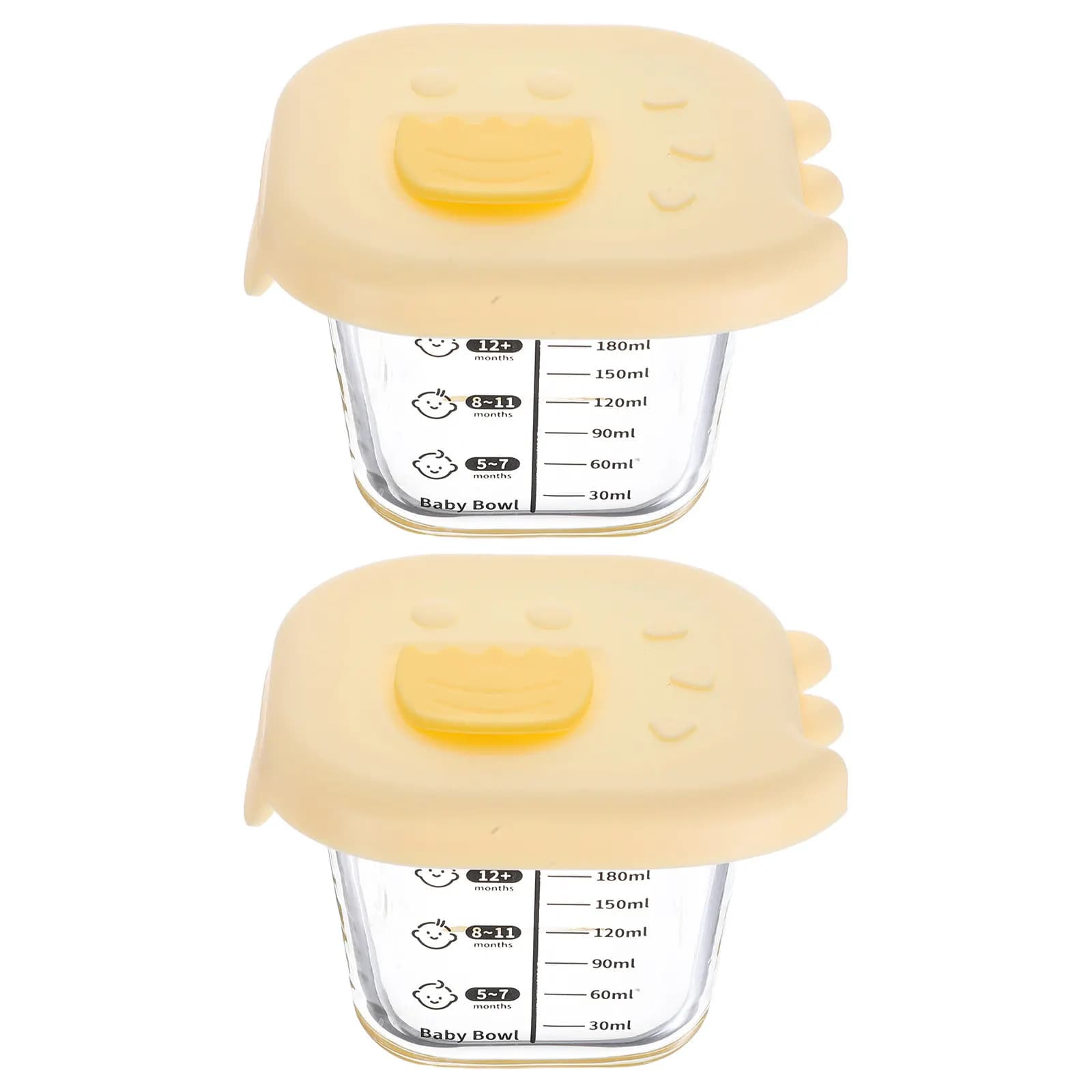 2 Pezzi Contenitori in Vetro Spesso da 230ml per Alimenti per Bambini, Ermetici e Anti-perdita, Adatti a Microonde e Congelatore, Barattoli Contenitori per Riso