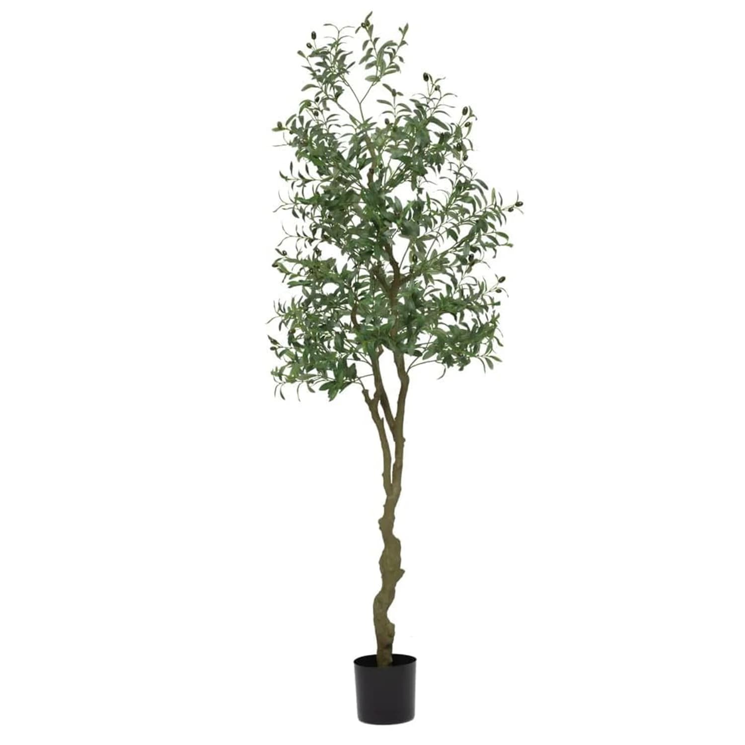 210 cm realistic artificial olive plant with leaves and realistic UV-resistant fruit for the interior, living room
