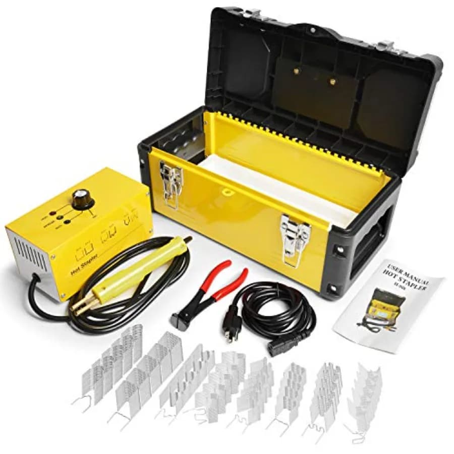 Kit Saldatore a Caldo per Plastica con 800 Graffette a Caldo, Set Macchina per Saldatura Riparazione Crepe Paraurti 110V