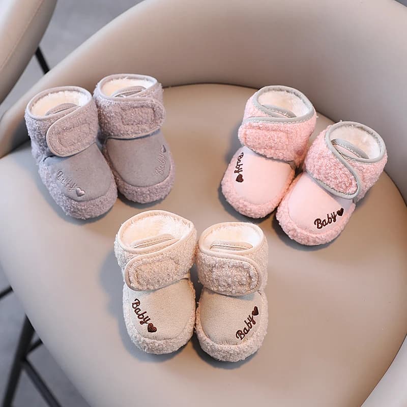 0-18 mesi Peluche Caldi Stivali da neve per bambini Scarpe da bambina per neonato Scarpe in cotone Primi camminatori Stivale per neonato antiscivolo