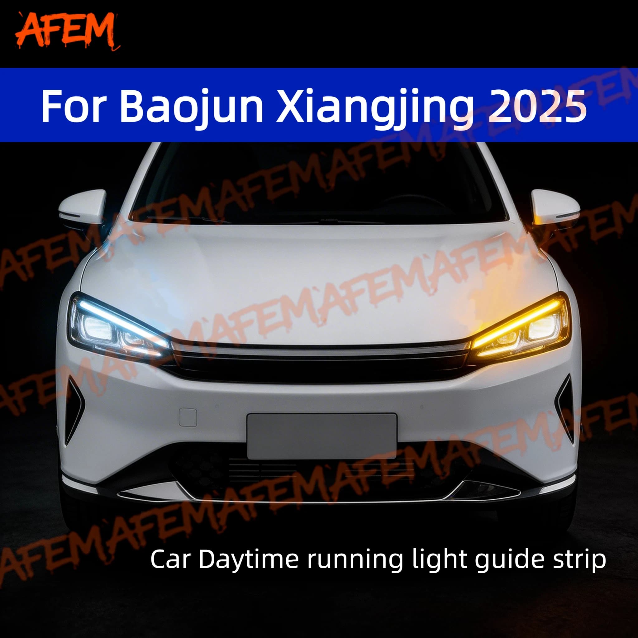 For Baojun Xiangjing 2025 Daytime Running Light Guide Strip Auto LED DRL Daytime Running light Flexible Decorative Ambient Lamp