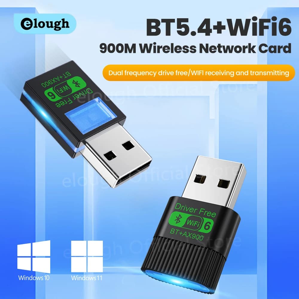 AX900 WiFi 6 Bluetooth 5.4 WiFi Adattatore USB Scheda di rete wireless Antenna Wi-Fi 2.4G e 5GHz per PC Win10/11 Driver gratuito con luce