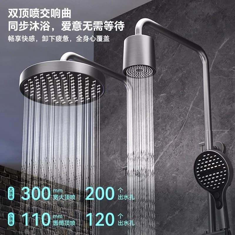Brushed gold rain shower set copper bathroom toilet pressurized home bathroom bath