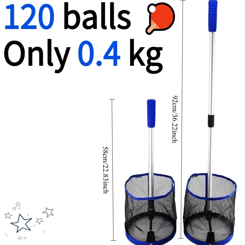 Raccoglitore di palline da ping pong a molla leggero portatile, rete per il riciclaggio, cestino per la raccolta, allenatore per bacino multi-palla