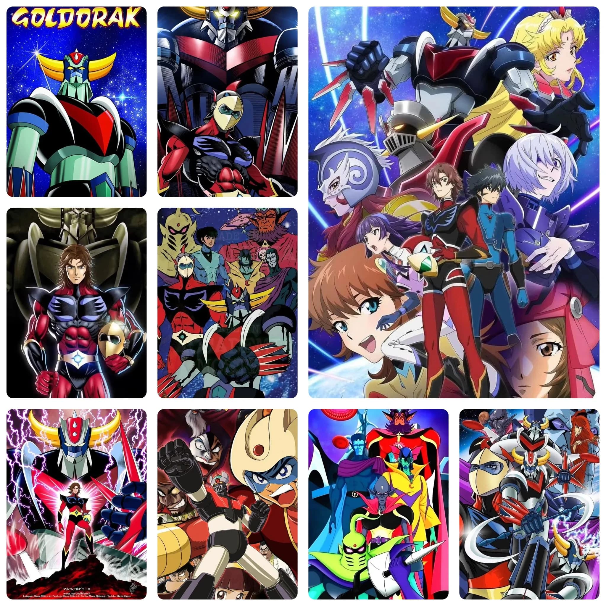 5D DIY Diamond Painting, Vintage Classic Mecha Anime Group Portrait Art Picture, Relaxing DIY Craft, Holiday & Birthday Gift