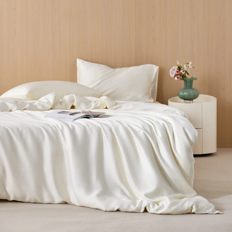 King 100% Lyocell Silky Duvet Cover Breathable Moisture-wicking Luxury White Quilt Cover Home Hotel Comforter Bag 264*229cm*1pc