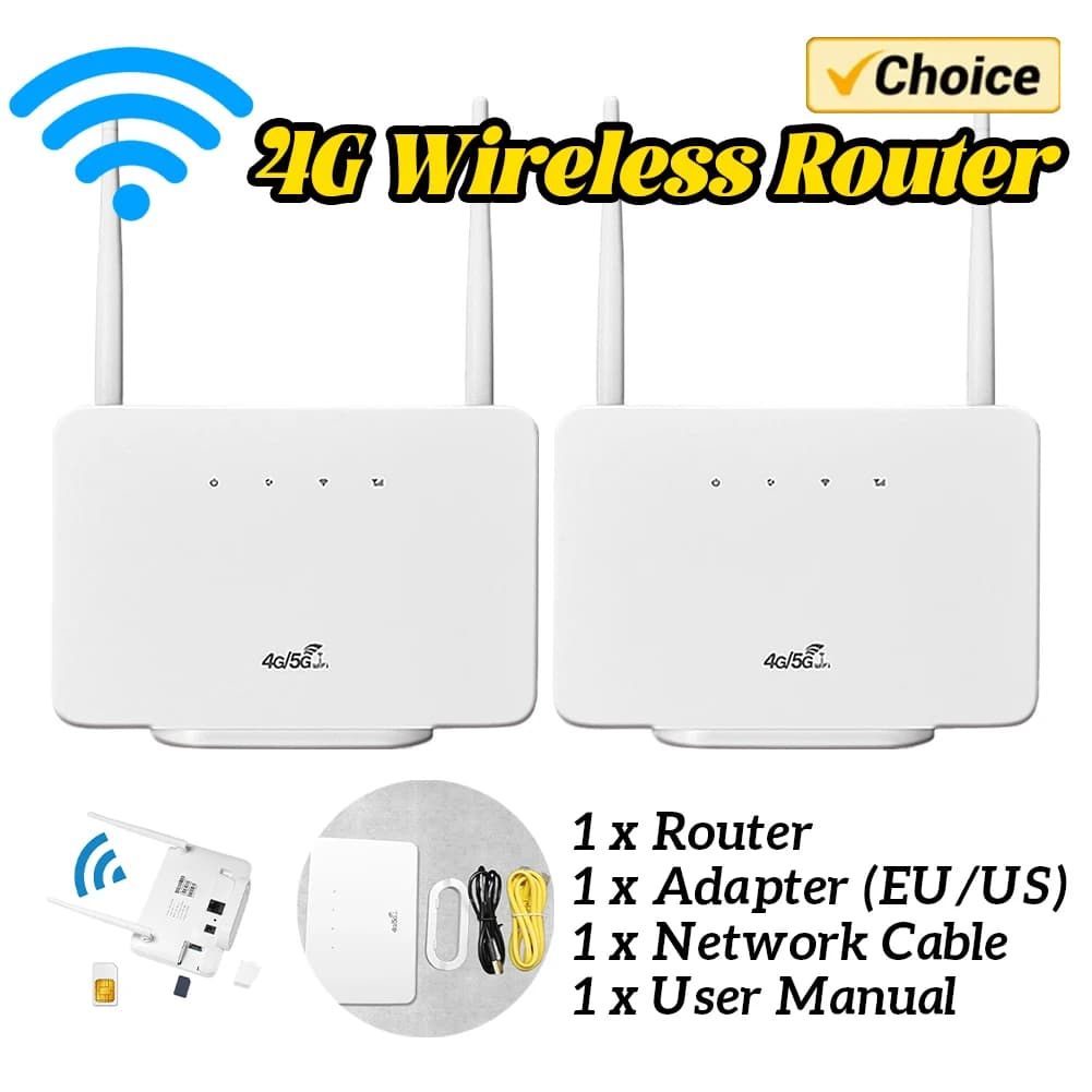 Router wireless 4G Router 4G da 300 Mbps Modem wireless Antenna esterna con slot per scheda SIM Spina UE Connessione Internet
