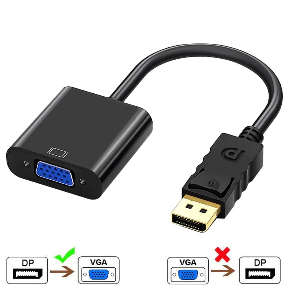 1080P DP to VGA Converter Cable DisplayPort Display Port Male to VGA Female Adapter for PC Laptop Projector DVD TV Monitor
