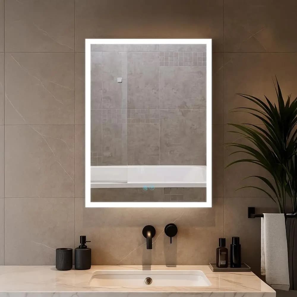 Armadietto a Specchio con Illuminazione LED, 24x32, Cerniera Destra, da Incasso o a Superficie, per Bagno, con Mi