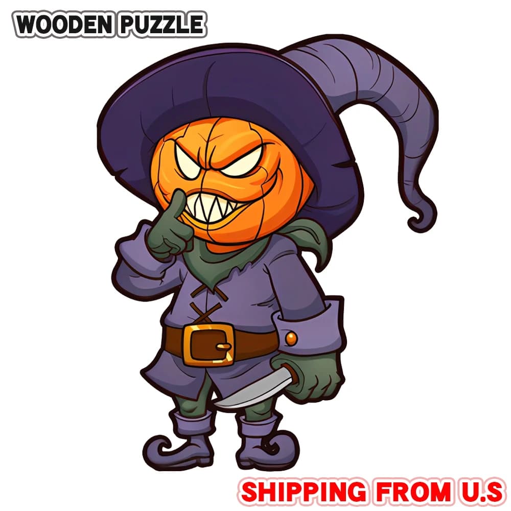 Puzzle in legno per adulti, strega di forma irregolare di Halloween, adatto come regalo di sfida per i fidanzati, gioco per famiglie ad alta difficoltà