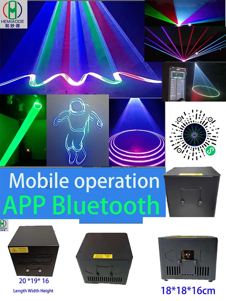 App di programma per proiettore laser da discoteca per feste di Natale con luce laser Rgb controllata da 5 W adatta per telefoni dmx /iOS/Android