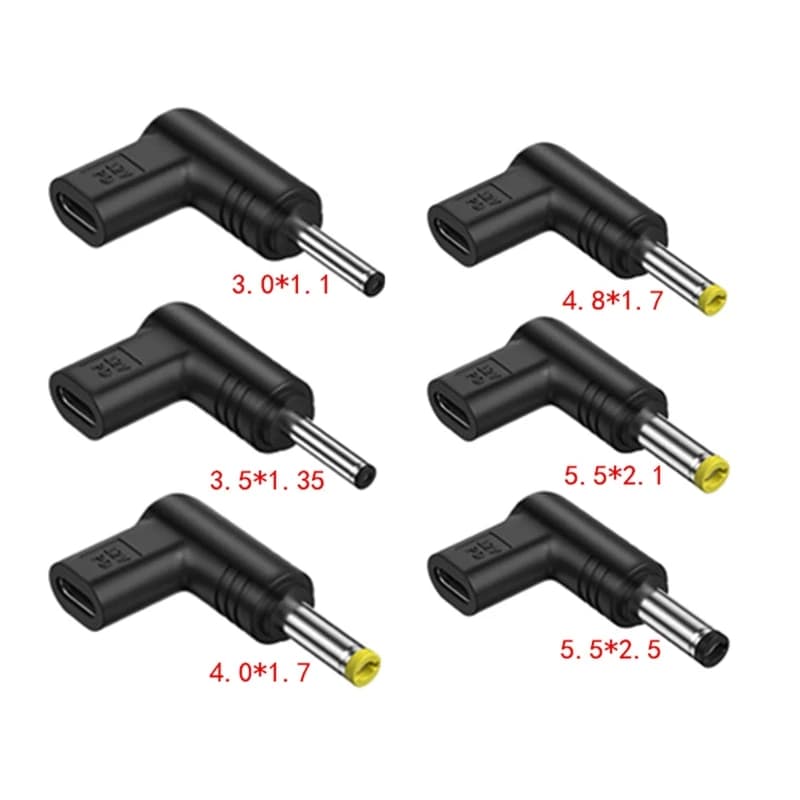 Kit adattatore di alimentazione cc per Laptop connettore di alimentazione da USB tipo C femmina a spina cc 3.0 x1.1 mm/3.5 x1.35 mm/4.8x1.7mm/4.0 x1.7 mm/5.5x 2.1mm