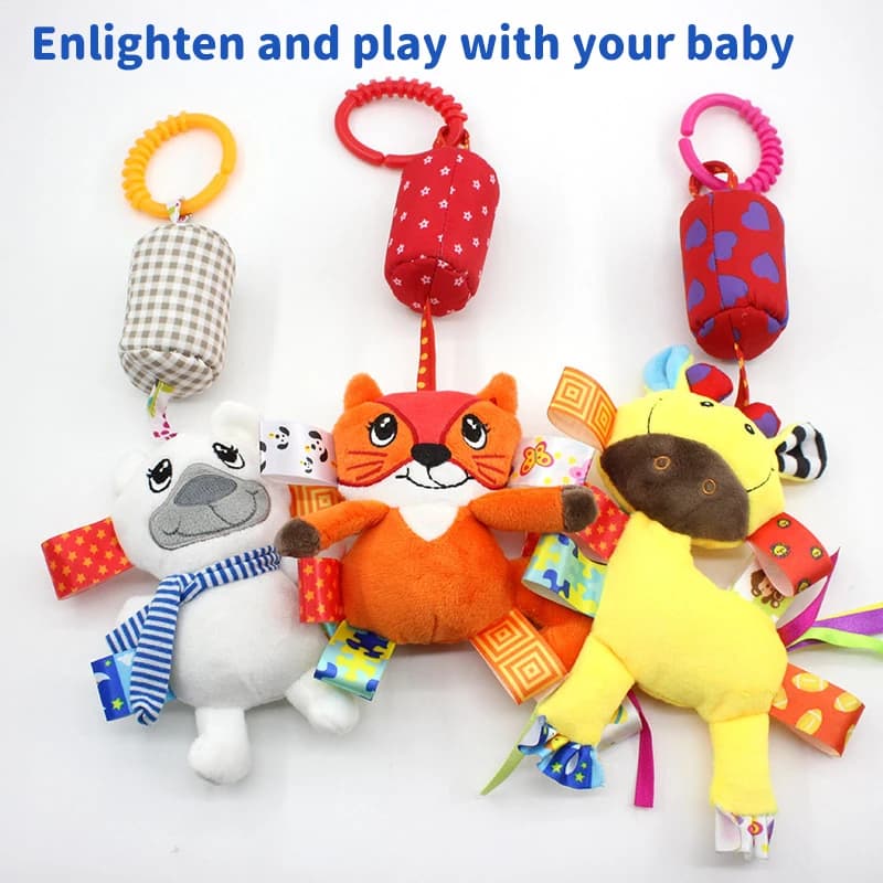 Giocattoli di peluche morbidi per neonati Giocattoli per l'educazione precoce Trasferimento di giocattoli per il posizionamento dell'attenzione dei bambini Giocattoli con ciondolo per passeggino con telaio fitness