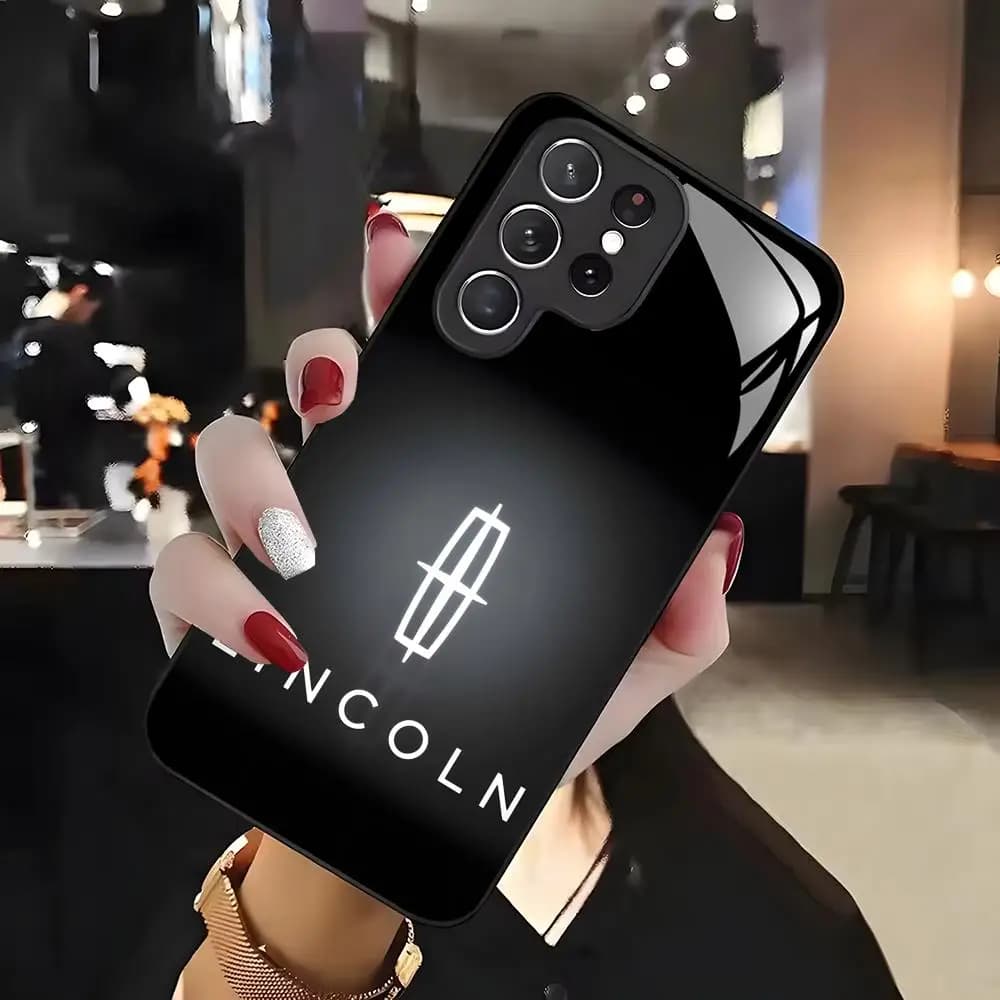 L-LincolnES Luxury Sedan CAR Phone Case For Samsung S26 S25 S24 S23 S22 S21 S20 Plus Ultra Note20 Glass Magnetic Case