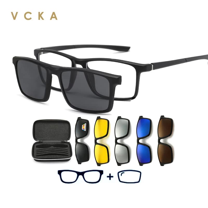 VCKA Occhiali da sole da uomo polarizzati personalizzati con prescrizione Occhiali da sole per donna Miopia Ipermetropia Astigmatismo Ottica Occhiali
