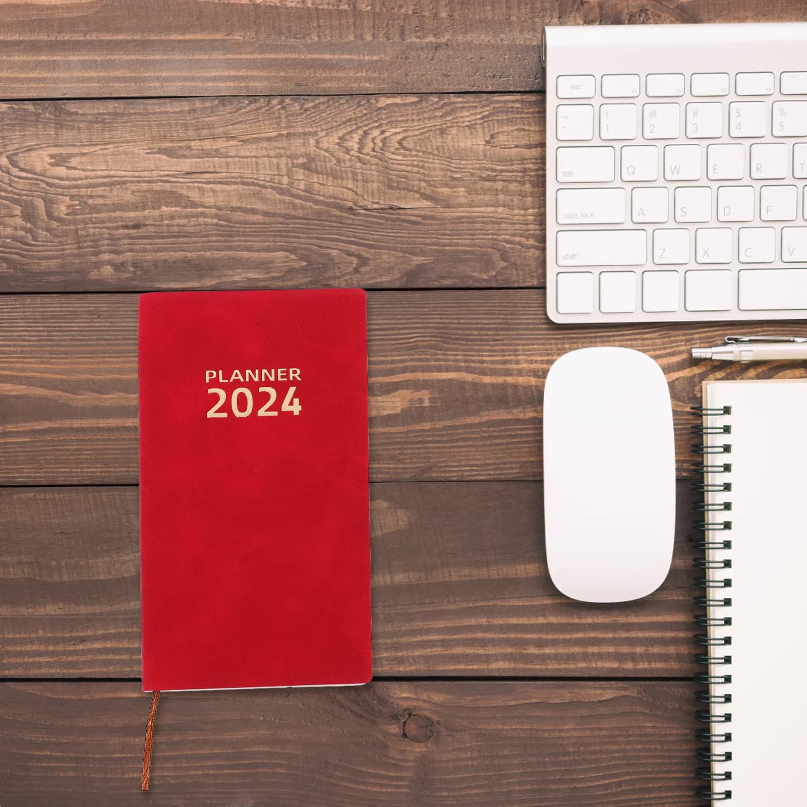 Agenda portatile 2024, blocco note, agenda giornaliera in inglese, organizer compatto e leggero per ufficio, scuola, viaggi