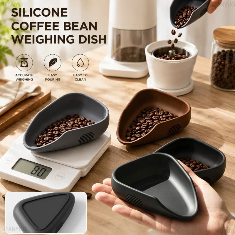 Silicone Coffee Bean Dosing Tray Weighing Dish for Espresso Barista Non Slip Durable Small Scoop Plate Home Coffee Accessories