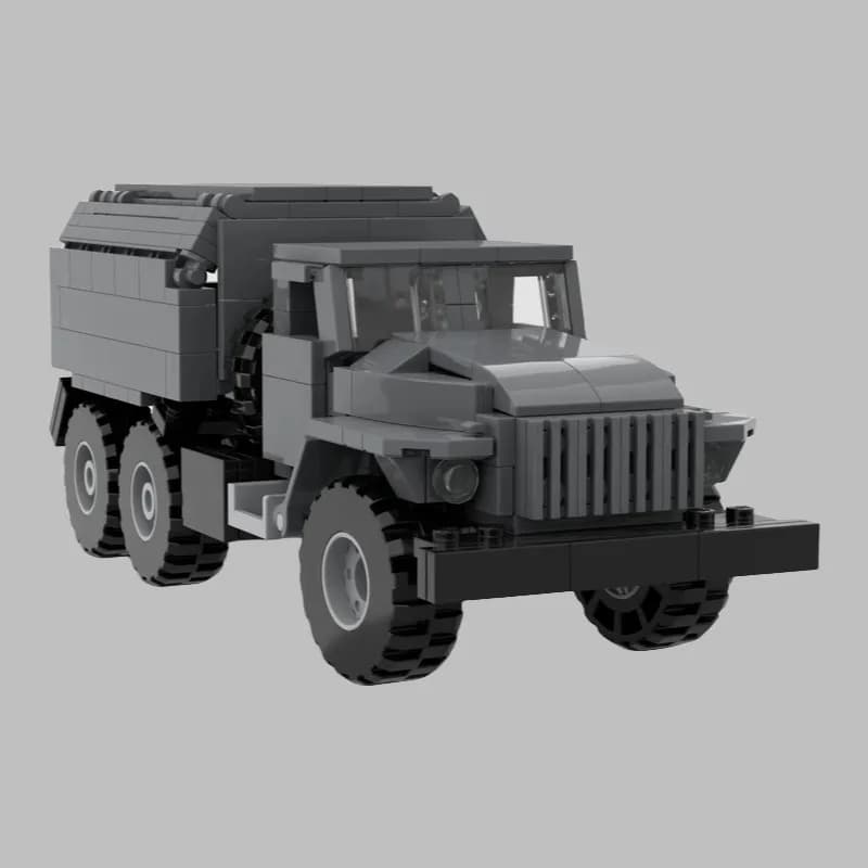 MOC Camion da trasporto urale Piccole particelle assemblate Building Block Puzzle per bambini Giocattolo di mattoni per addestramento cerebrale
