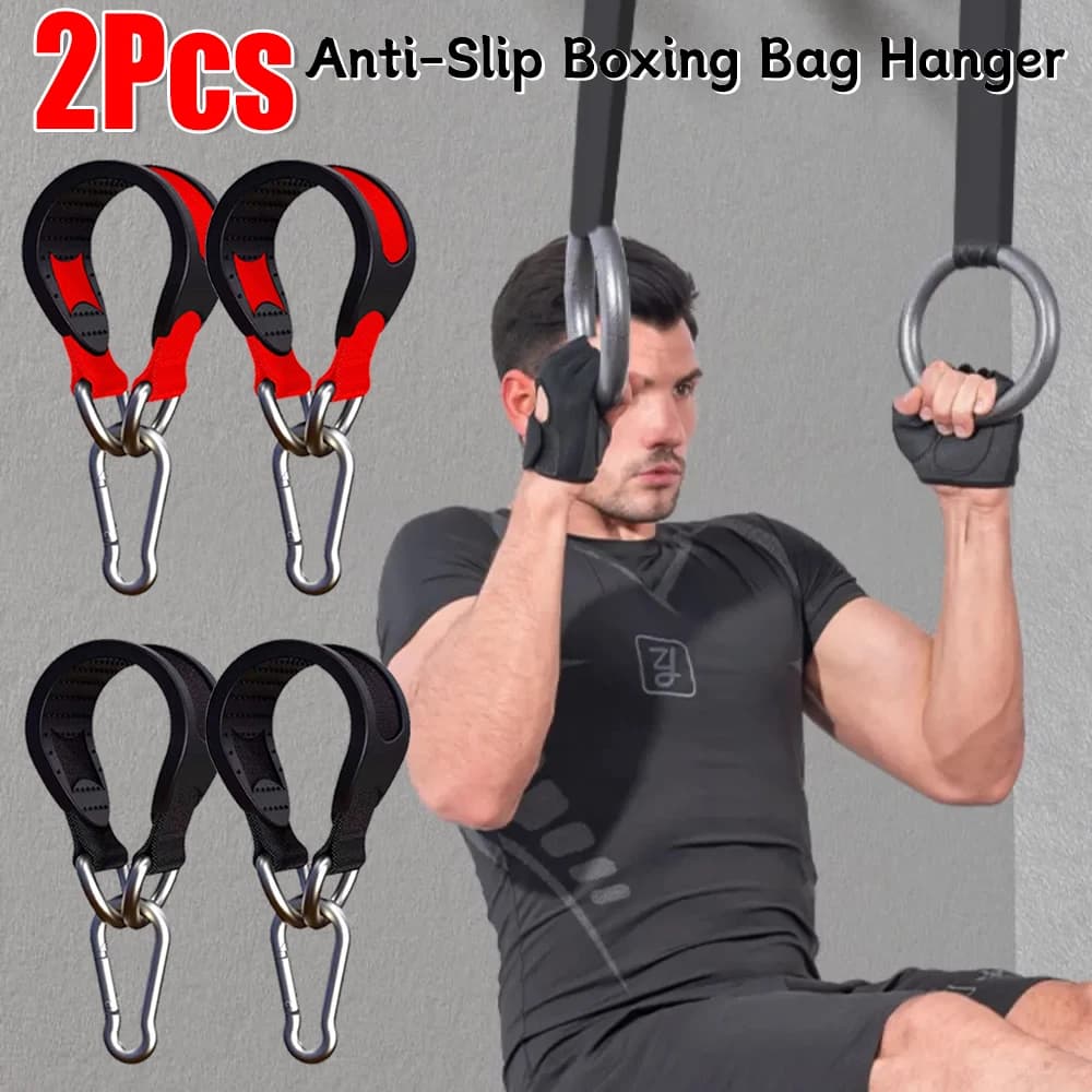 2PCS Boxing Satin Fitness Hook Safety Anti-slip Belts Boxing Sack Straps Multi-purpose camping swing straps Gym fitness equipment
