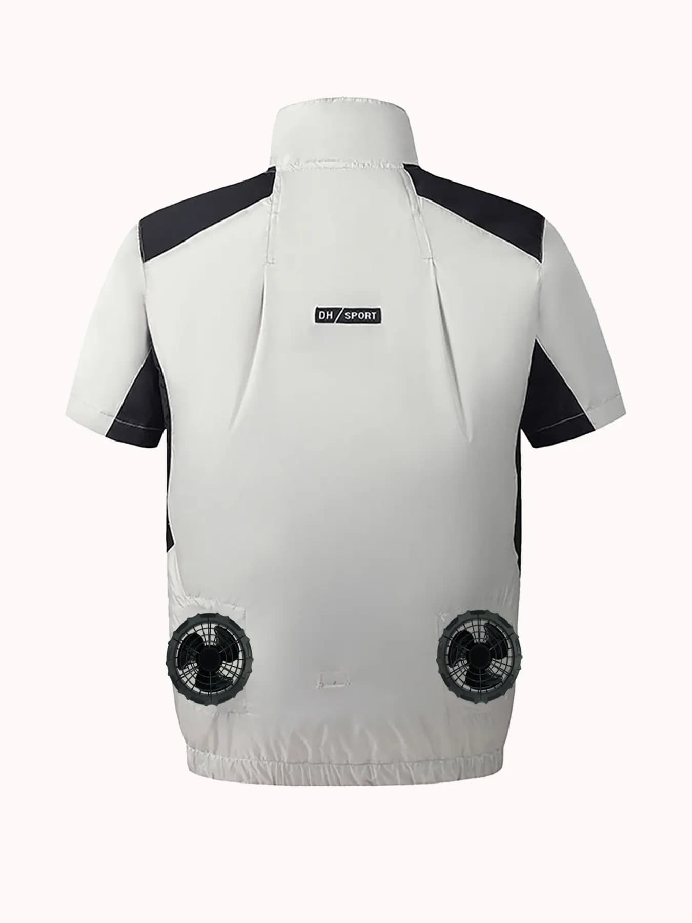 Huelora Summer Ice Vest Fan Jacket Refrigerazione USB Aria condizionata Abbigliamento Protezione termica esterna Pesca Lavoro Manica corta