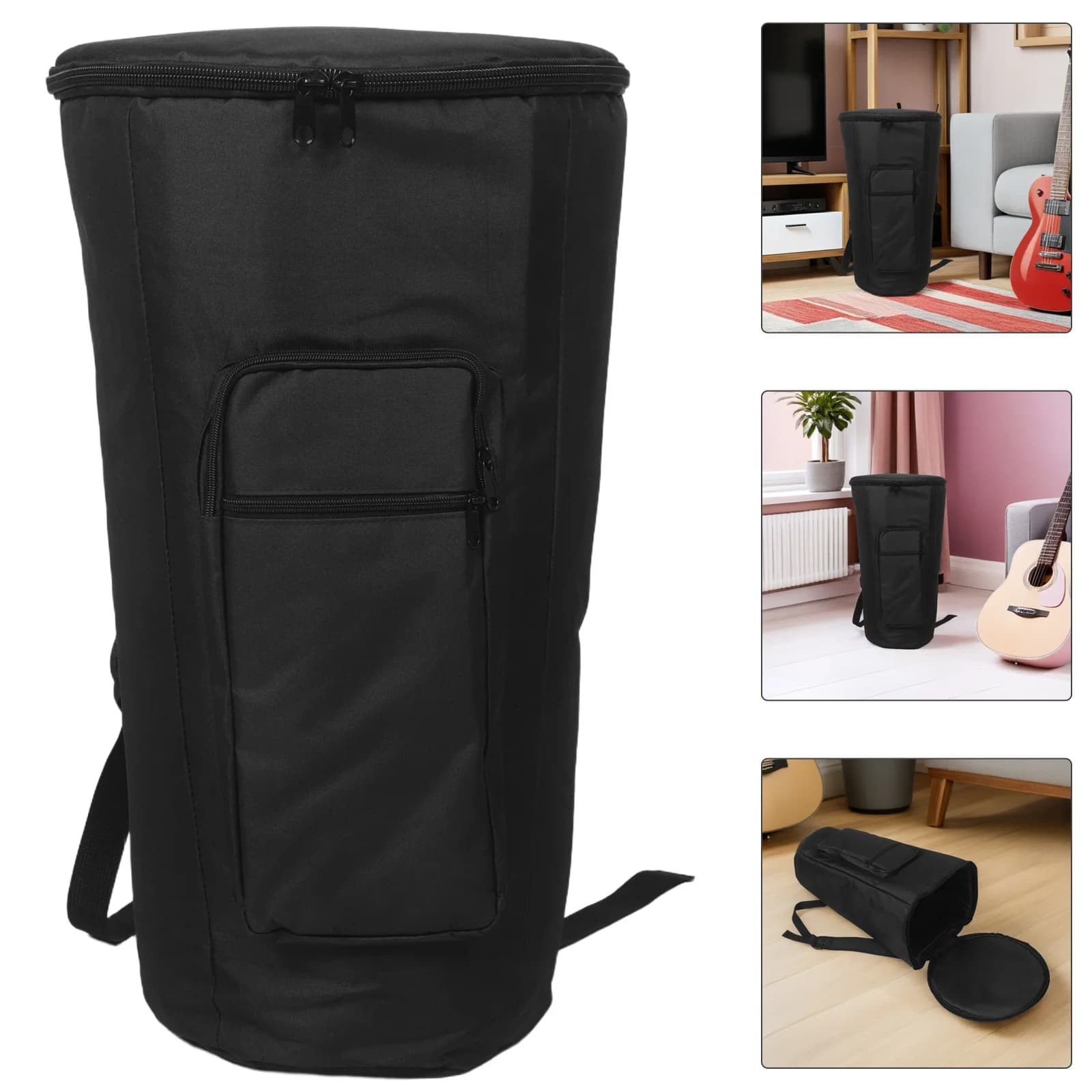 Borsa per Djembe da 12 Pollici, Zaino Impermeabile Imbottito, Custodia per Tamburello Africano, Borsa da Trasporto, Custodia per Tamburo, Zaino Musicale