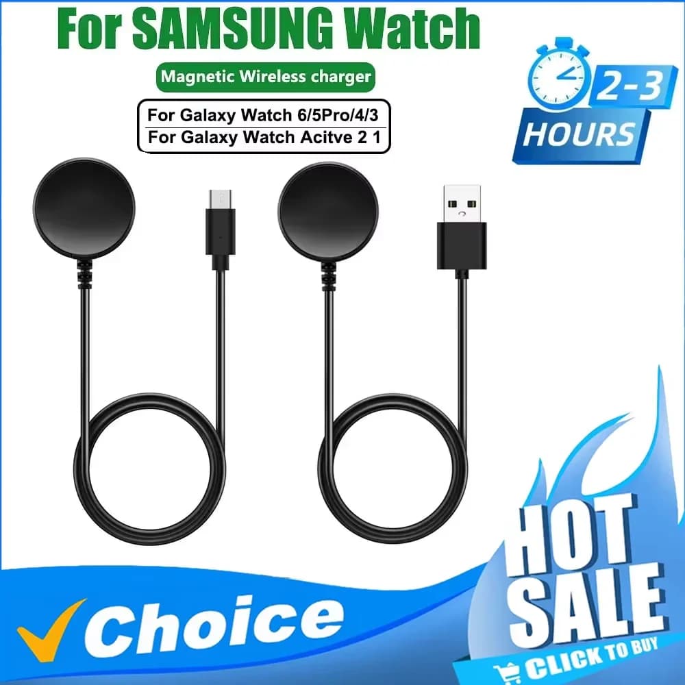Caricatore magnetico wireless per orologio Samsung Galaxy Watch 8/7/6/5pro/5/4/3 Active 2, stazione di ricarica universale a ricarica rapida.