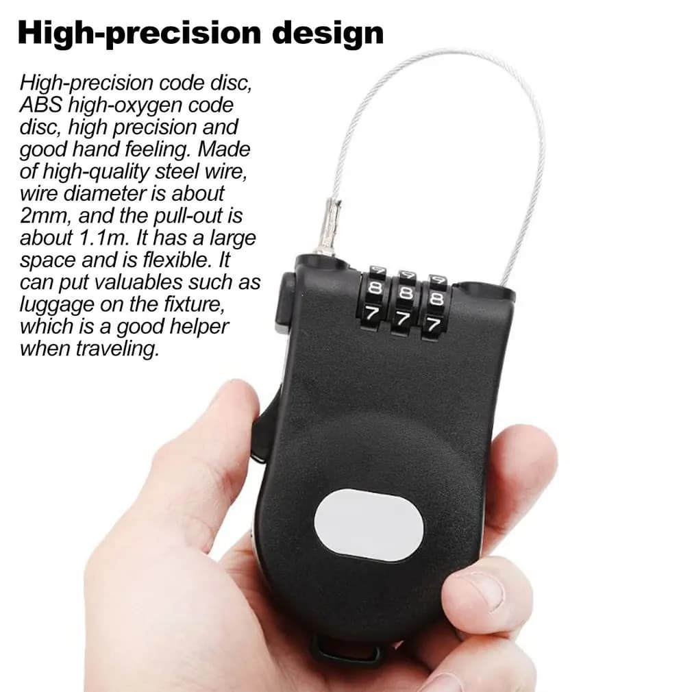 Lock password for block code bike wire rope telescopic cable steel suitcase auto slip bicycle helmet wheel high precision hot code