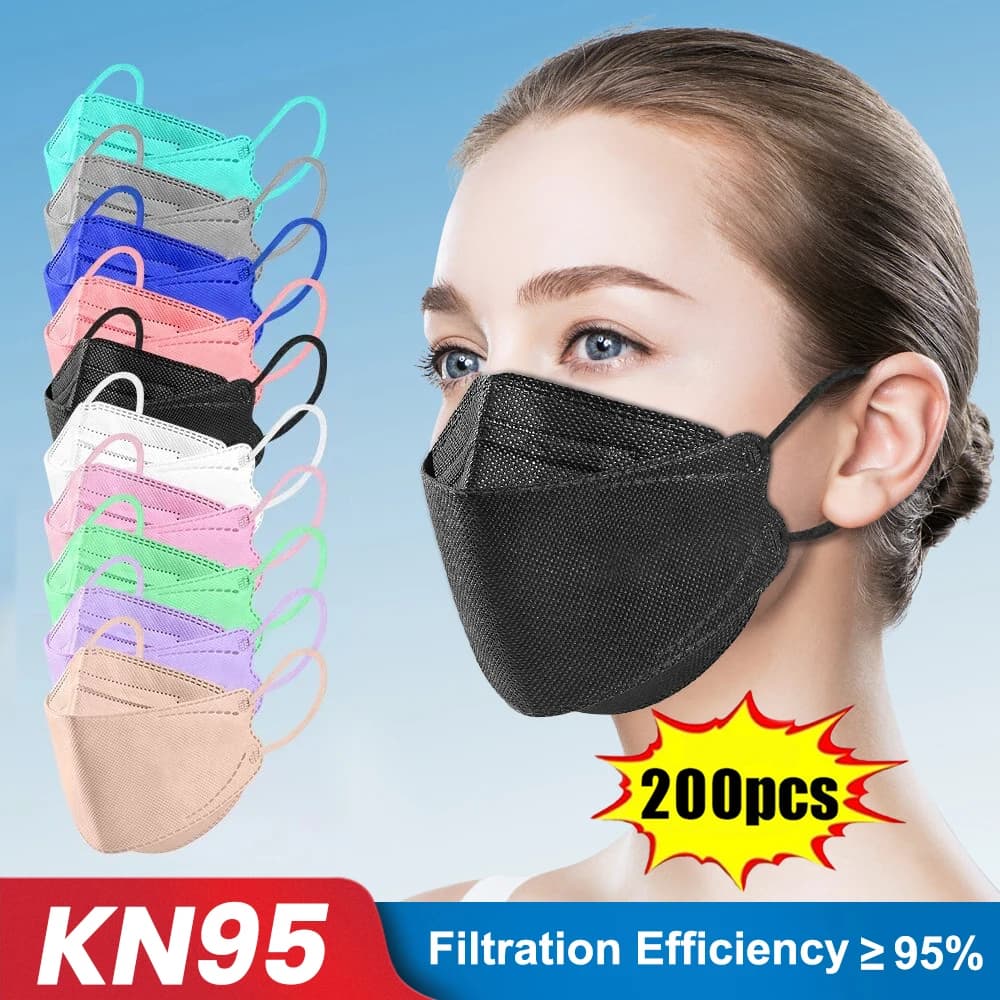 10-200 pz ffp2 mascarillas CE KN95 Masks Approved colors hygienic respiratory filter Mask ffp2mask reusable ffp3 fish masks