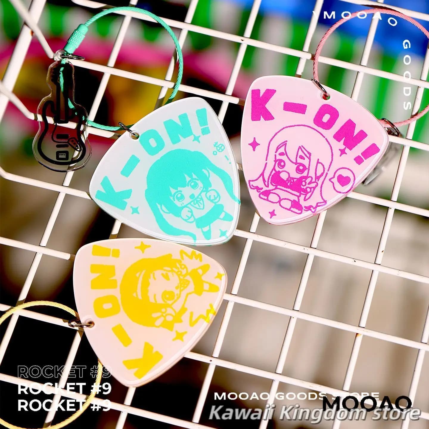 K-ON! Portachiavi a Forma di Plettro per Chitarra Yui Hirasawa Mio Akiyama Azusa Nakano, Accessorio Cosplay Anime, Regalo per Fan di Halloween