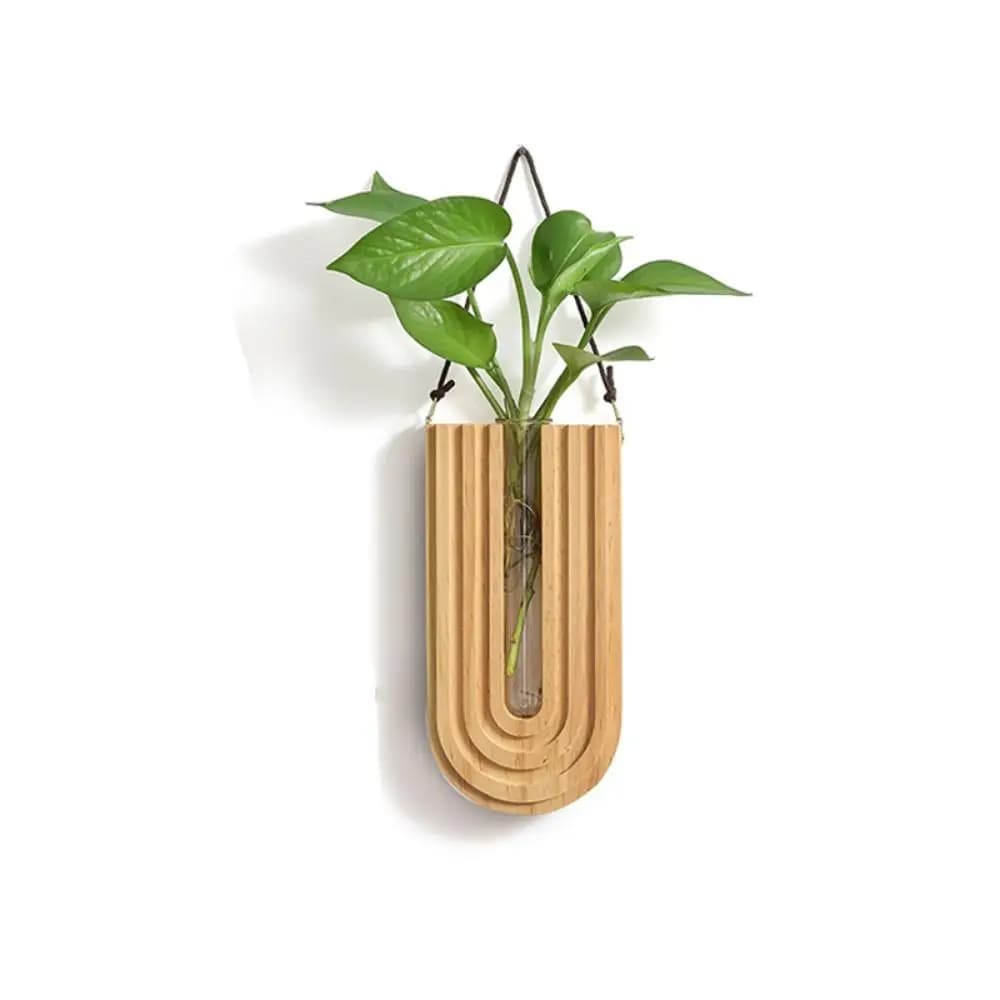 Vaso idroponico multiuso stabile a parete Vaso con struttura in legno artigianale fatto a mano Porta piante durevole Ciondolo Decorazioni per la casa