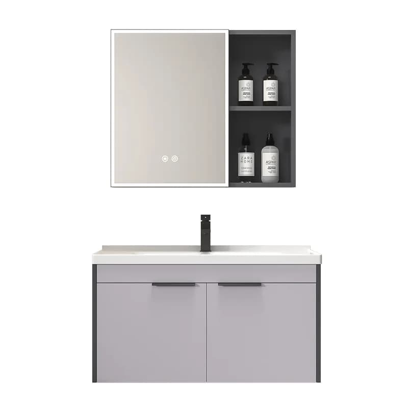 Mobile da bagno in alluminio a nido d'ape, lavabo integrato in ceramica, mobile per lavabo, combinazione, cassetto per lavabo, specchio intelligente