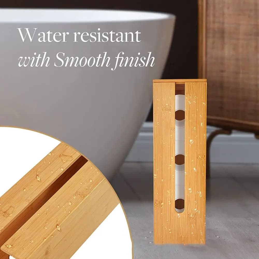 Large Capacity Roll Paper Storage Box Ornament Storage Wooden Wooden Paper Towel Holder Countertop Organizer Toilet Tissue Box