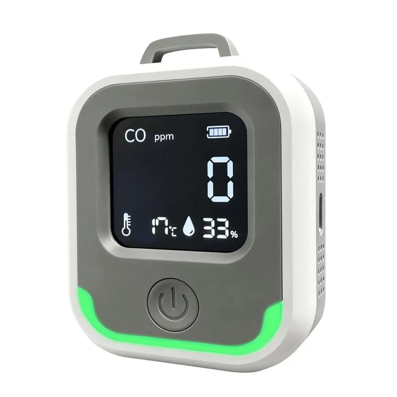 5 in 1 Carbon Monoxide Detector CO Portable Outdoor Camping Temperature and Humidity CO2 Monitor