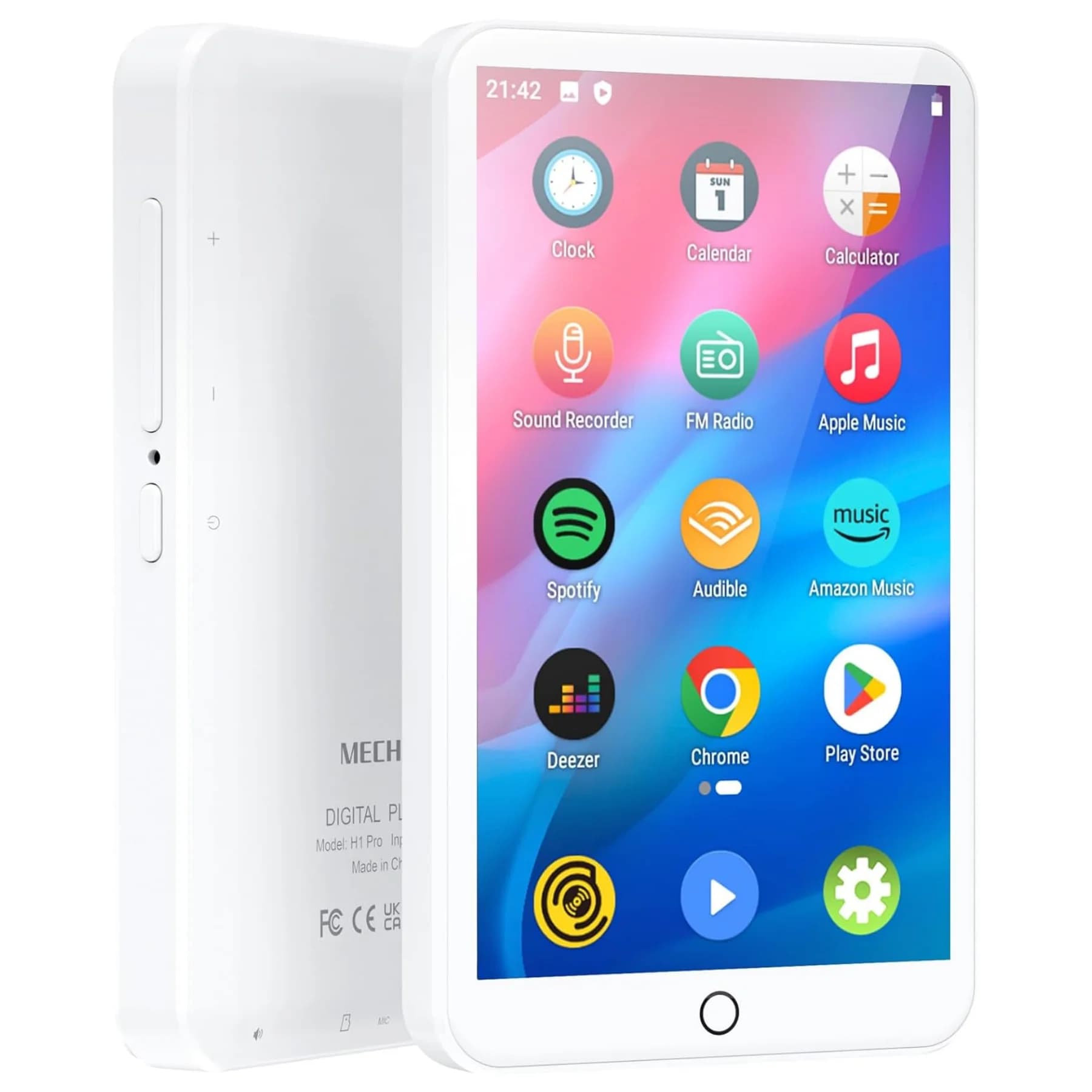 MECHEN 16GB Android 9.0 MP3 Player with Bluetooth and WiFi， with Spotify，Audible，Pandora， Up to 512 GB (White)
