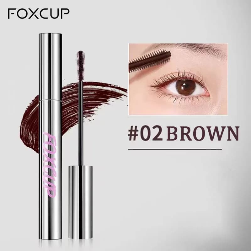 FOXCUP 3D Mascara Curling Black Brown Waterproof Natural Strapless Anti-sweezers Makeup for Extension Eyelashes