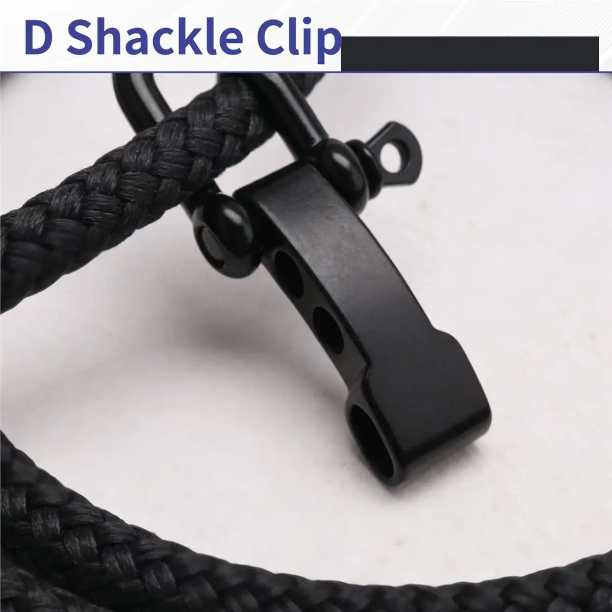 lillili 10Pcs Paracord Bracelet Shackle Buckle, Bow Anchor Shackle Clasp D Shackle Clip Adjustable for Survival Bracelet Black
