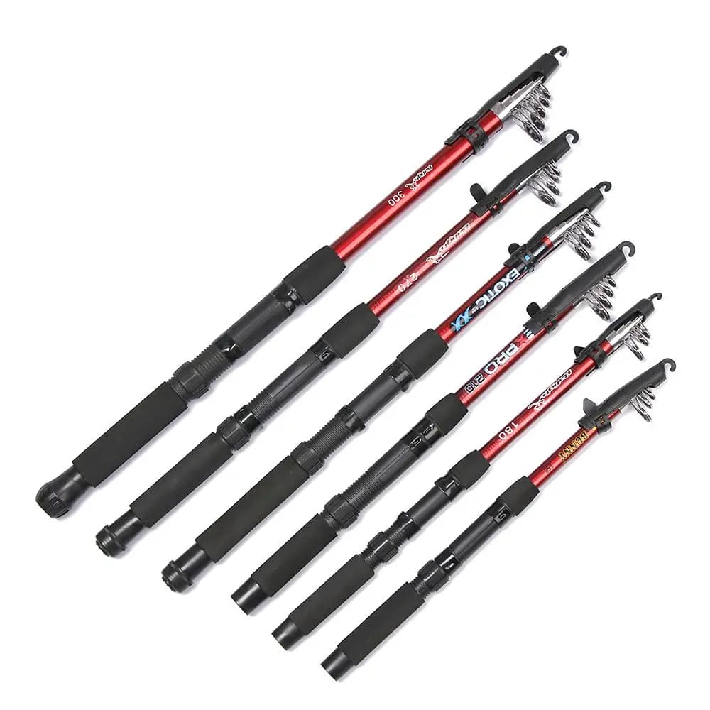 Canna da pesca telescopica portatile con canna da mare, canna da pesca retrattile in fibra di vetro