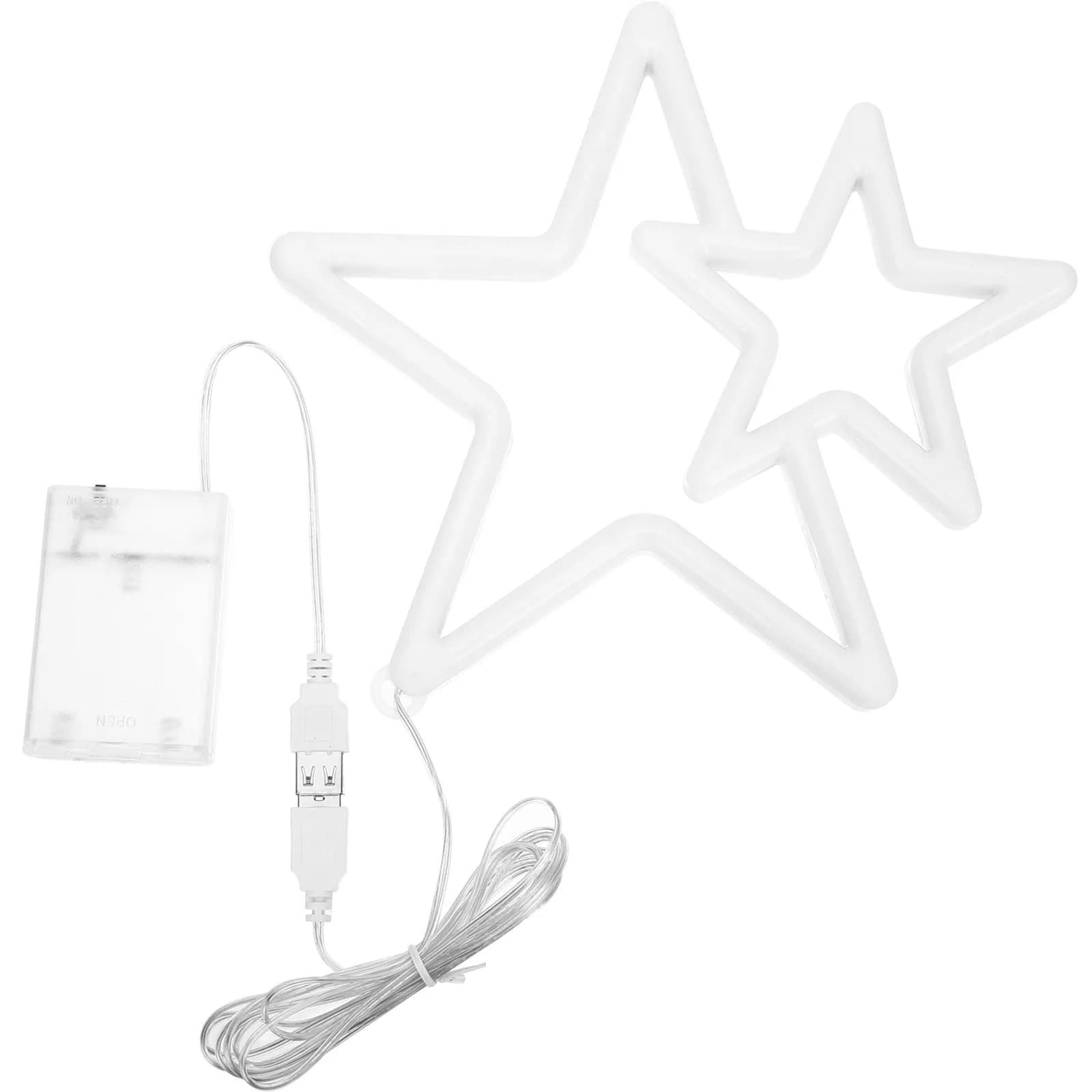 Lampada LED a Forma di Stella Creativa, Luce Notturna a Luminosità Calda per Decorazione Pareti Camera da Letto, Decorazione Finestre, Insegna al Neon Estetica per Stanza, USB