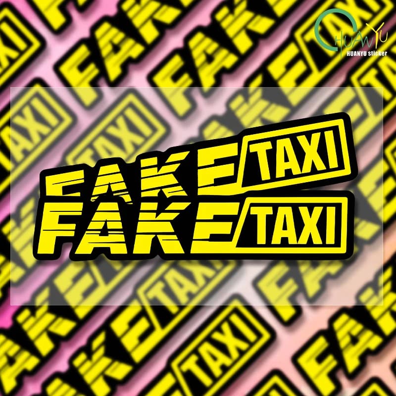Adesivo e decalcomanie per auto moto, baule per laptop, finestra impermeabile in PVC con logo finto taxi giallo