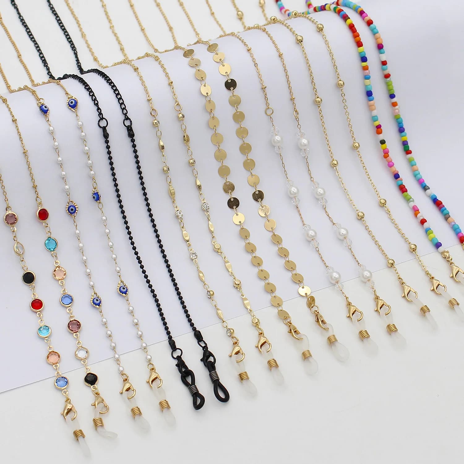 Glasses chain women's neck fashion personality color rice bead chain sunglasses portable glasses lanyard anti-lost chain