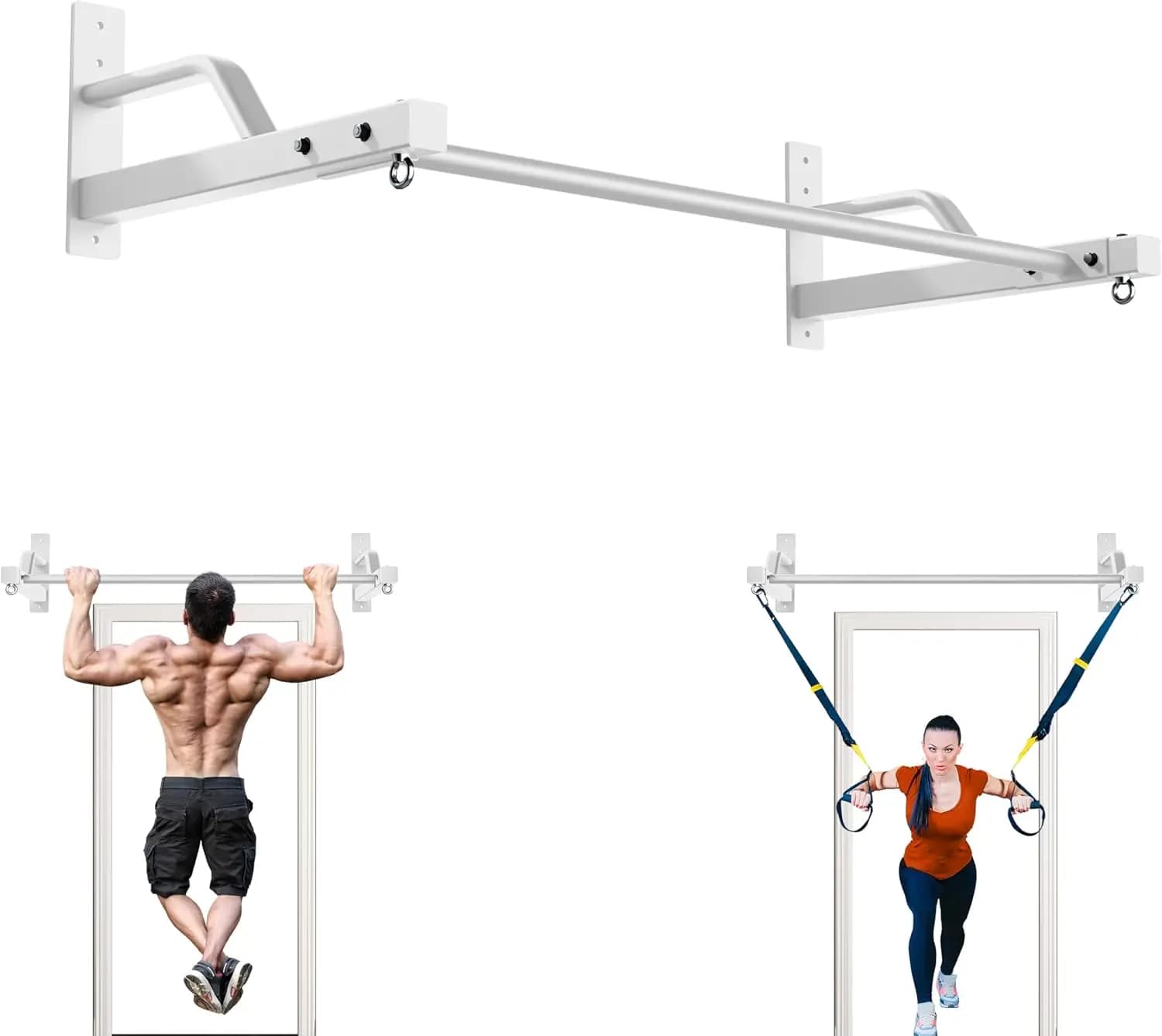 Wall-mounted traction bar - 600-pounder resistant traction bar, ideal for strength training, Rogue traction bar ideal for home and commercial gym