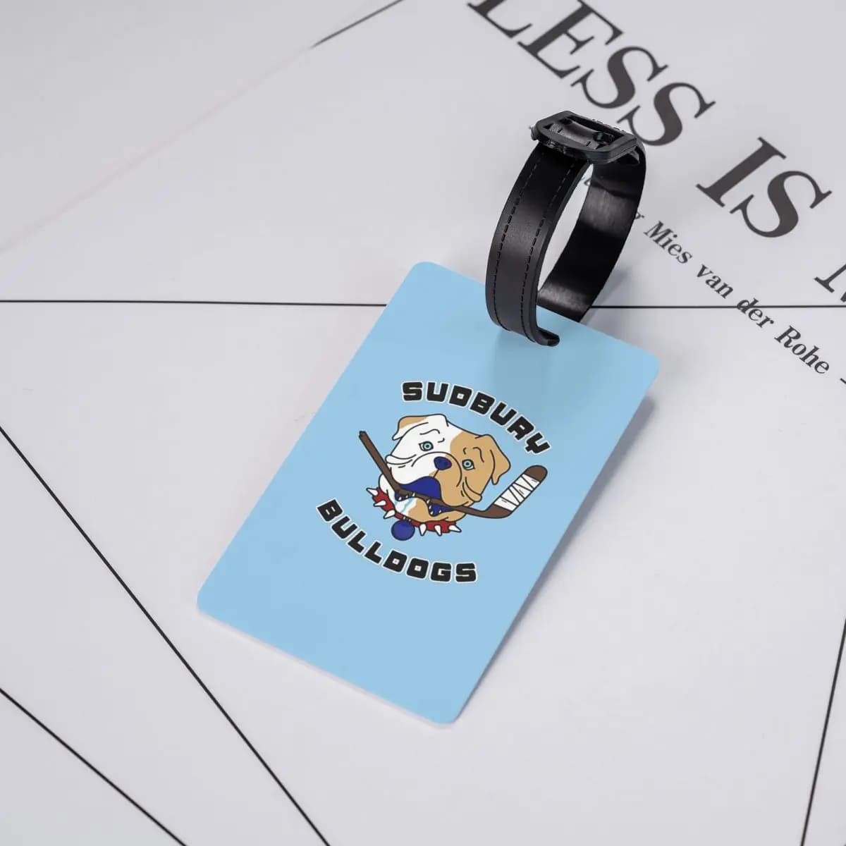 Sudbury Bulldogs - Etichette per bagagli con logo Shoresy, accessori per valigie, etichetta per bagaglio da viaggio, porta etichette, identificativo, nome, indirizzo