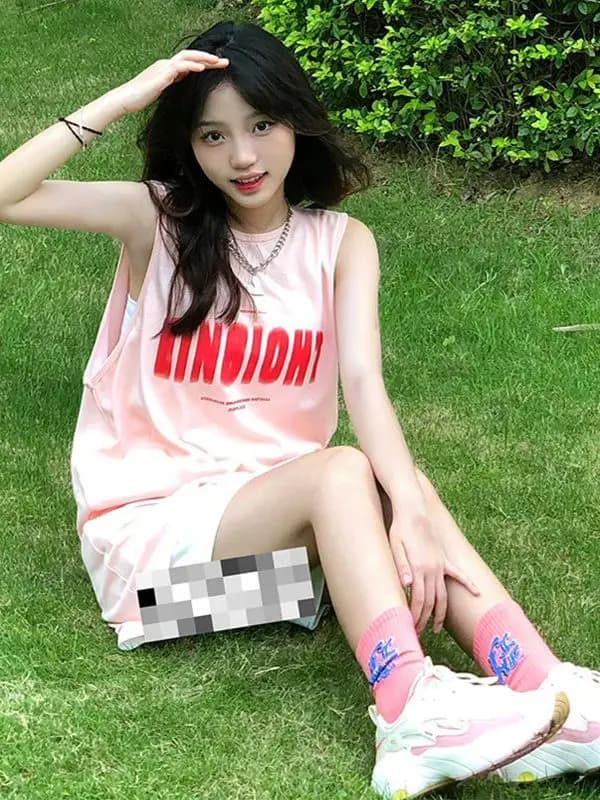 American Retro 100% Cotton Sleeveless Vest T-Shirt Women Loose Summer Shoulder Pad Outerwear Small Design Sense Top