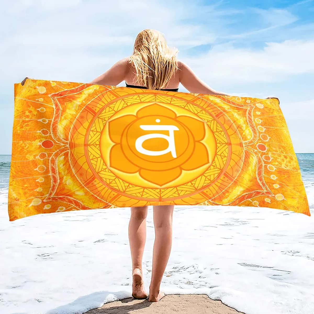 Asciugamano da spiaggia Seven Chakras, coperta, resistente alla sabbia, per nuoto, grande, asciugatura rapida, per viaggi, yoga, sport, campeggio, oversize