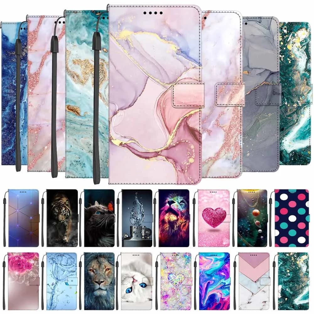 Marble Leather Cover For Xiaomi Mi 10T Note 10 Lite Mi10 Pro 10s Mi A3 A2 Flip Cases Luxury Wallet Phone Bags Cute Holder MiA3