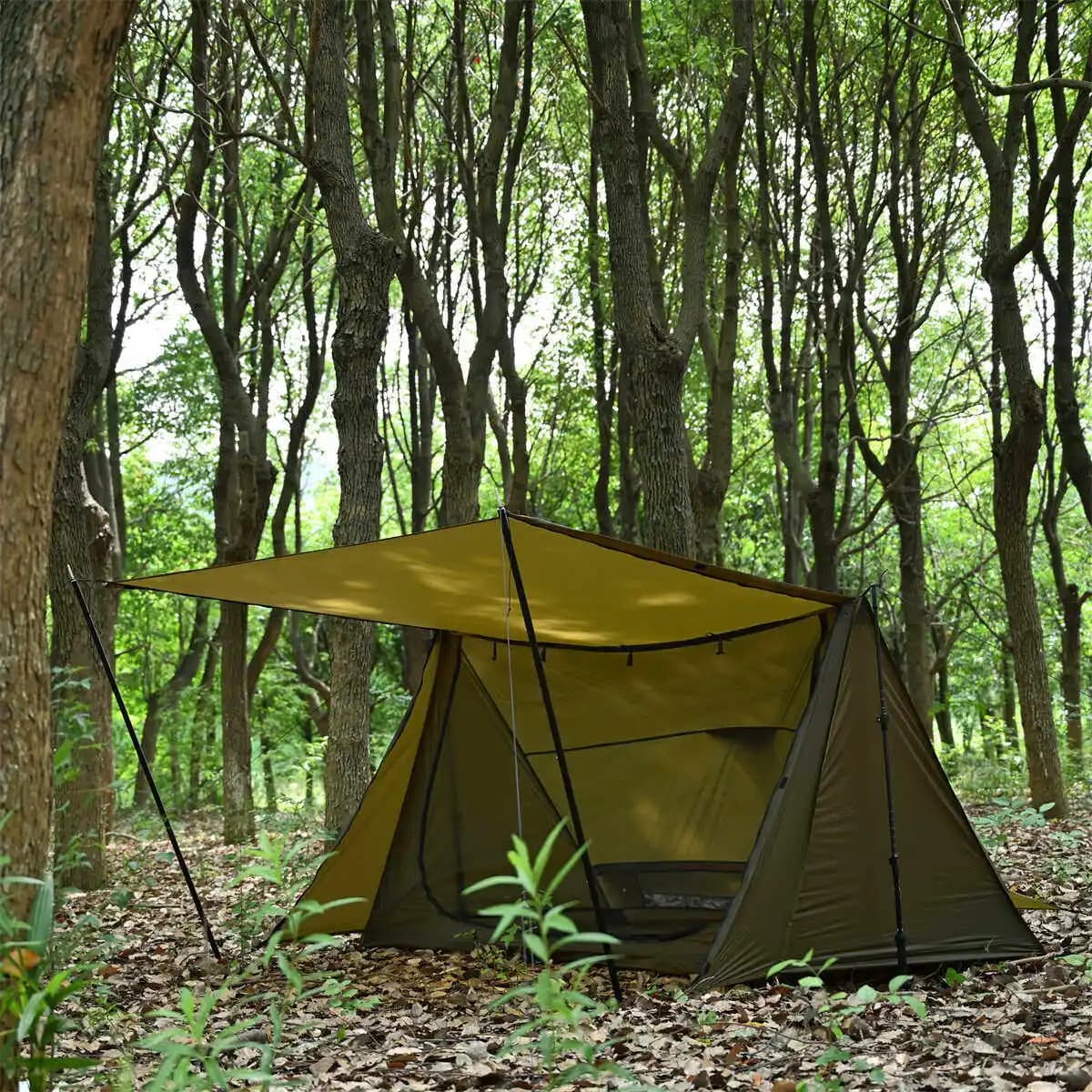 Bivy Ultralight Tent for 2 People, Backpacking Tent Waterproof in Silnylon Lightweight for Camping and Hiking, Without Trekking Sticks