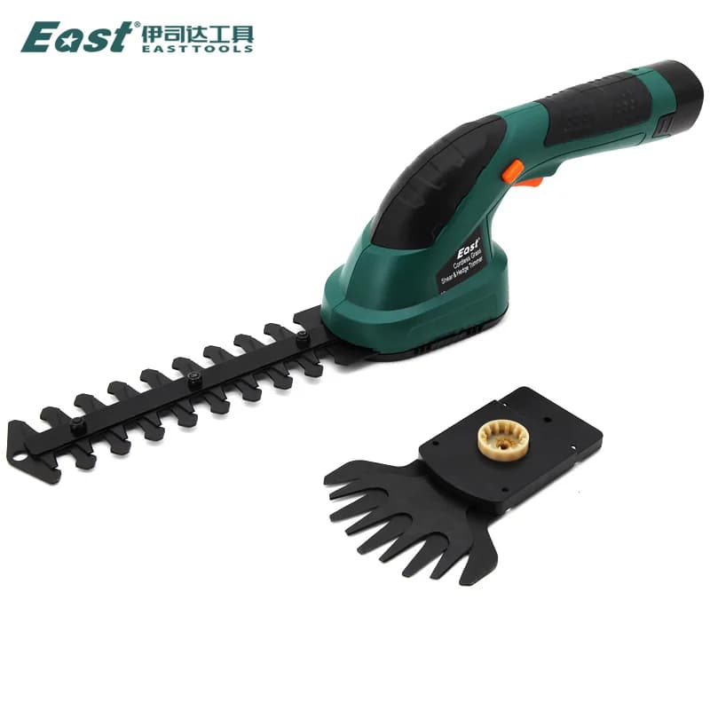 Forbici da Potatura Wireless EAST 7.2V 2 in 1 con Batteria al Litio, Attrezzo da Giardino per Rifinitura e Bordatura