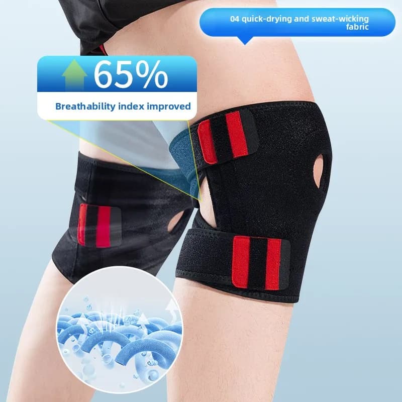 1 paio di ginocchiere aperte con supporto a compressione per squat, salti con la corda, corsa, ciclismo, arrampicata e sport all'aperto