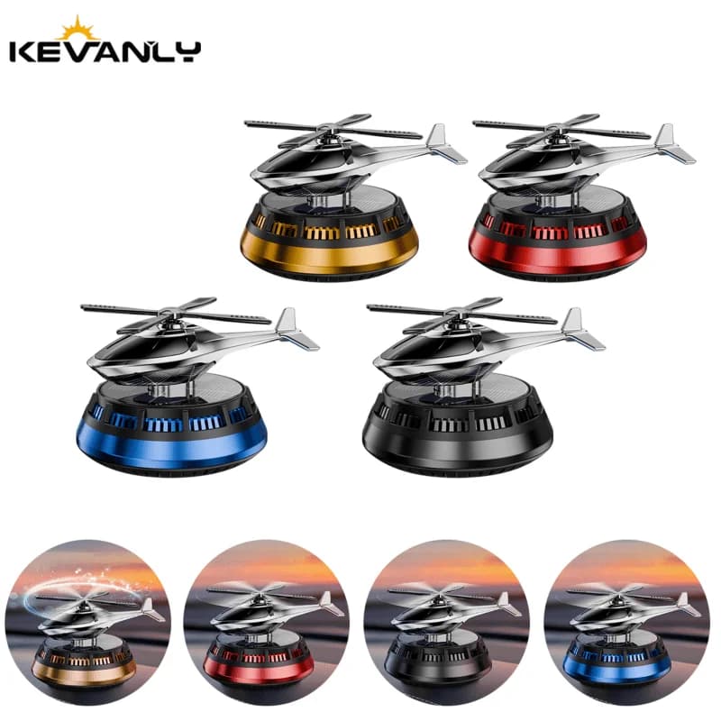 Solar Powered Rotation Eagle Shaped Car Dashboard Ornament 360° Auto Spin Rotating Propeller Decor Wooden Fragrance Diffuser