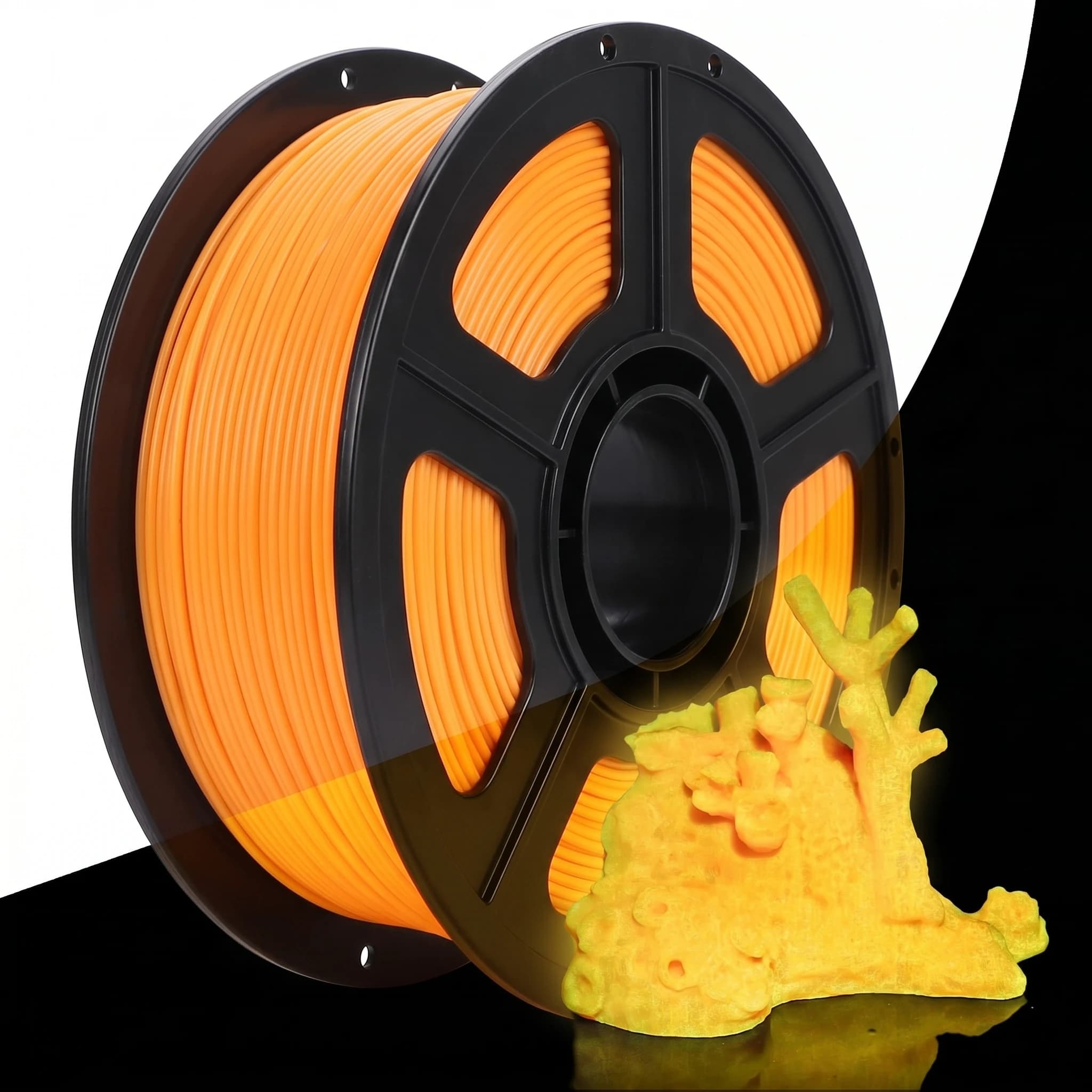 Glow-in-the-Dark Filament, 1.75mm, 250g of neatly spooled glow-in-the-dark PLA 3D printer filament. 1.75mm diameter with a dimen